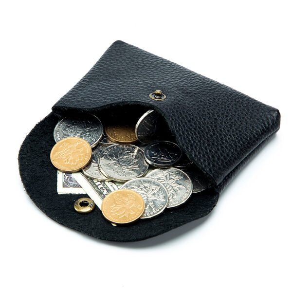 Black Real Leather Coin Purse - Image 2