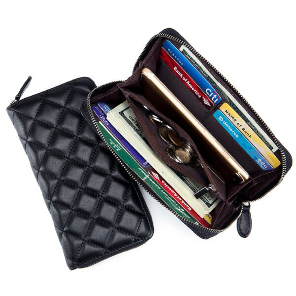 Genuine Leather Women Zip Wallet - Image 2