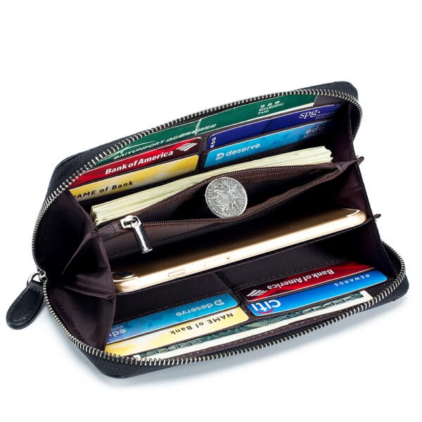 Genuine Leather Women Zip Wallet - Image 3