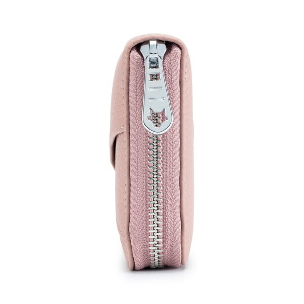 Pink Leather Women Long Wallet - Image 4