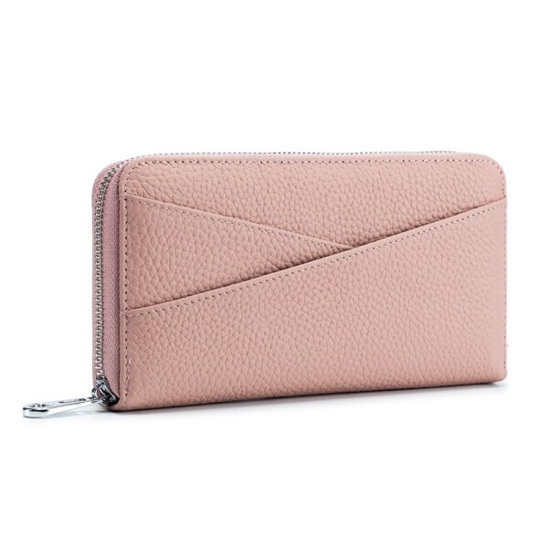 Pink Leather Women Long Wallet - Image 6