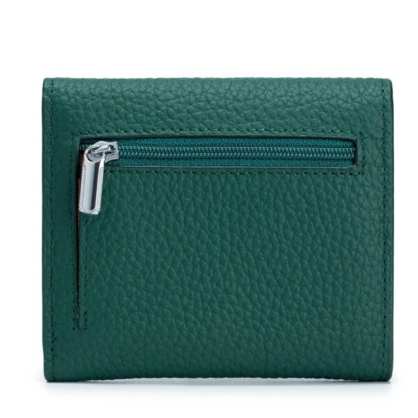 Green Pebble Leather Women Wallet - Image 6