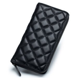 Genuine Leather Women Zip Wallet