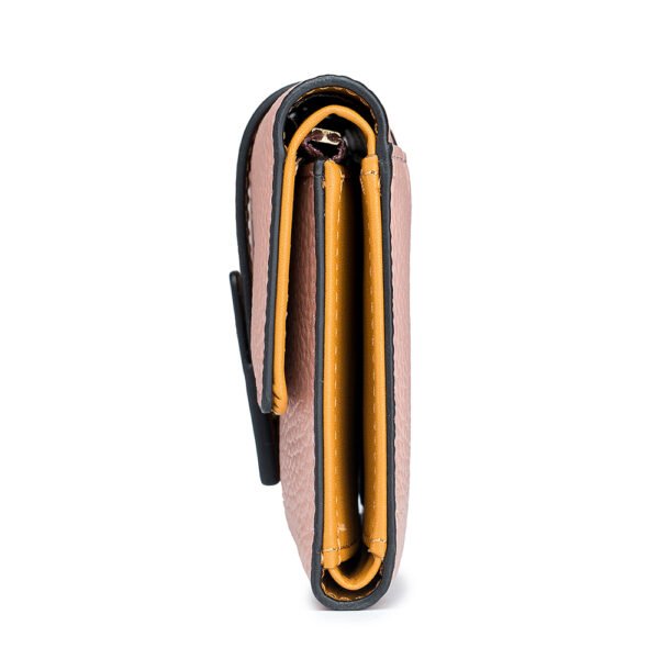 Pink Leather Women Short Wallet - Image 6