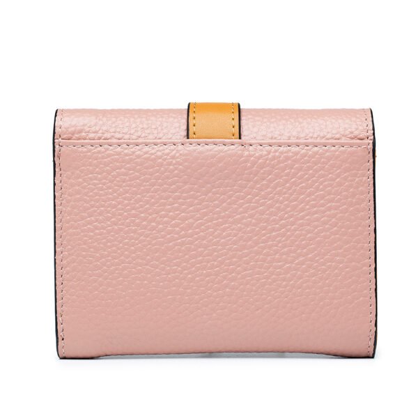 Pink Leather Women Short Wallet - Image 7