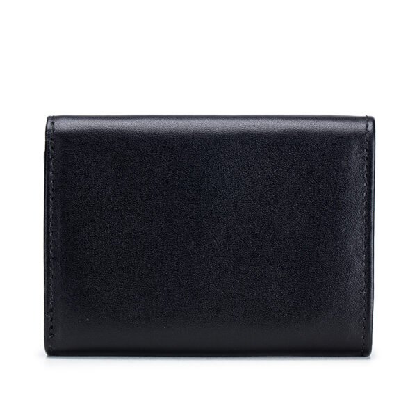Black Soft Leather Trifold Coin Wallet