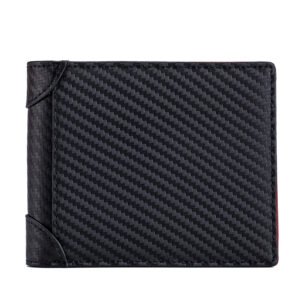Black Carbon Fiber Leather Man Wallet