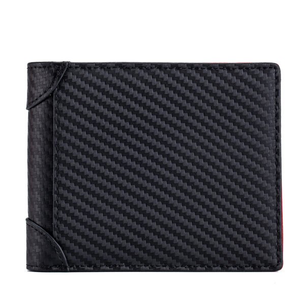 Black Carbon Fiber Leather Man Wallet