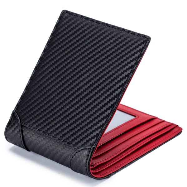 Black Carbon Fiber Leather Man Wallet - Image 5