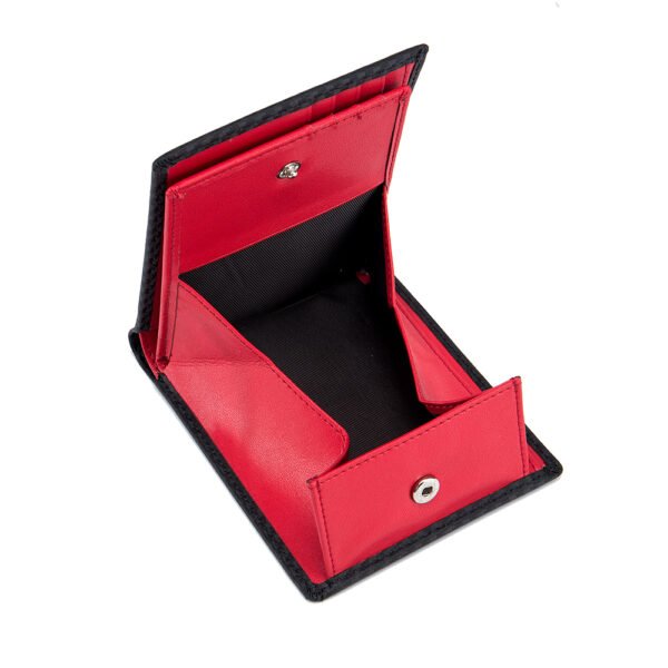 Carbon Fiber Leather Coin Pocket Wallet - Image 4