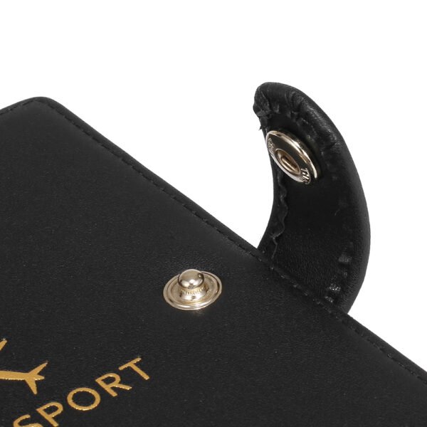 Black Real Leather Passport Holder - Image 5