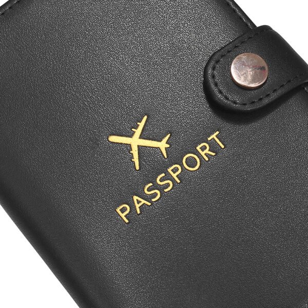 Black Real Leather Passport Holder - Image 6