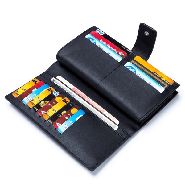 Black Soft Leather Long Wallet - Image 2