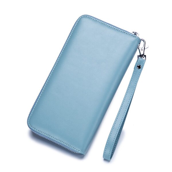 Blue Real Leather Wristlet Wallet - Image 2