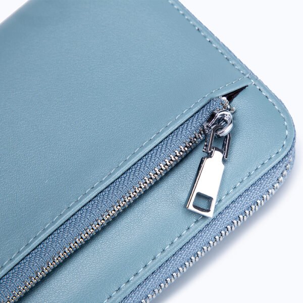 Blue Real Leather Wristlet Wallet - Image 3