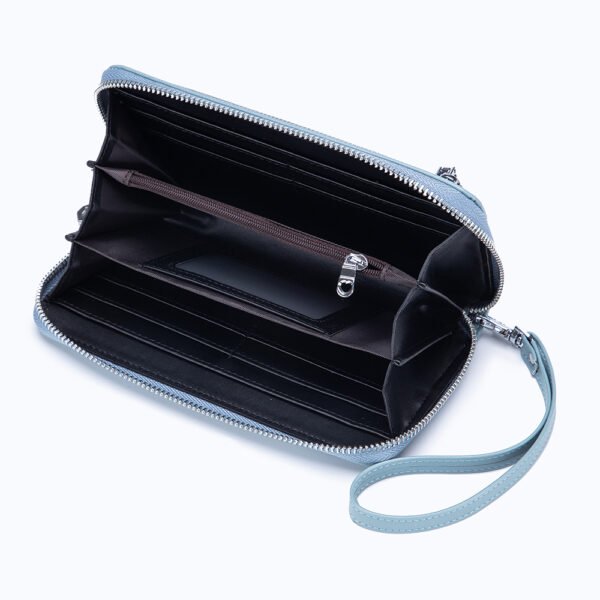 Blue Real Leather Wristlet Wallet - Image 6