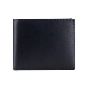 Black Cowhide Leather Men Wallet