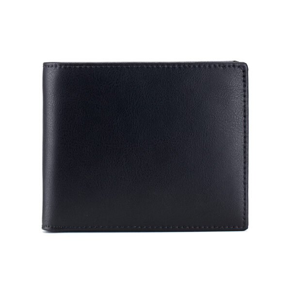 Black Cowhide Leather Men Wallet