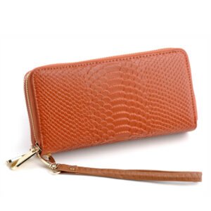 Crocodile Leather Women Long Wallet