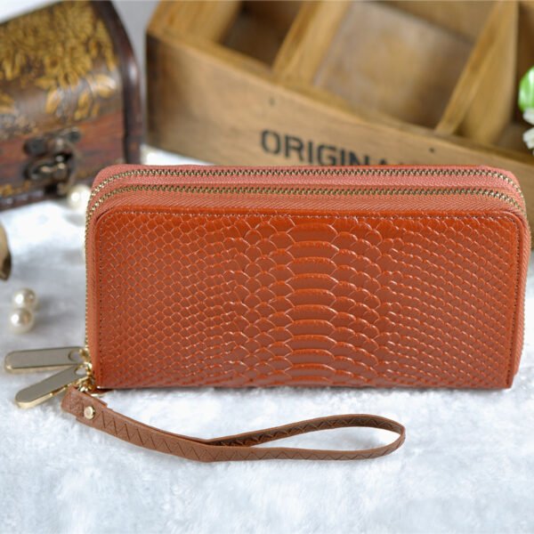 Crocodile Leather Women Long Wallet - Image 2