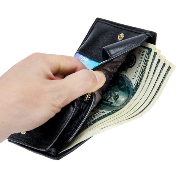 Black Soft Leather Women Coin Purse - Image 4