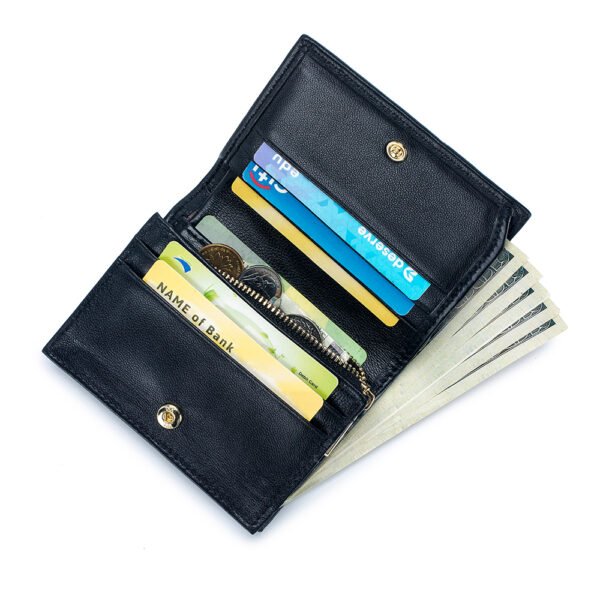 Black Soft Leather Women Coin Purse - Image 6