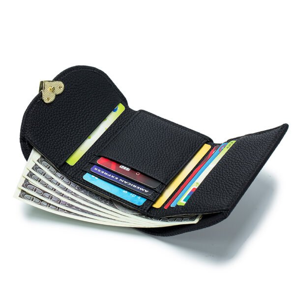 Black Real Leather Coin Purse Wallet - Image 3