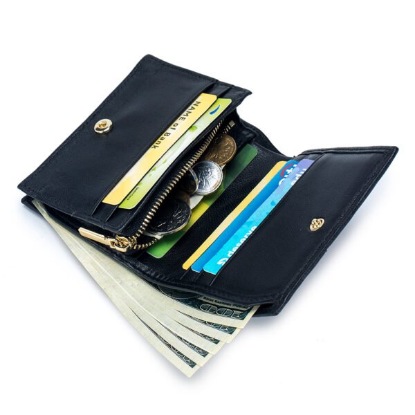 Black Soft Leather Women Coin Purse - Image 7