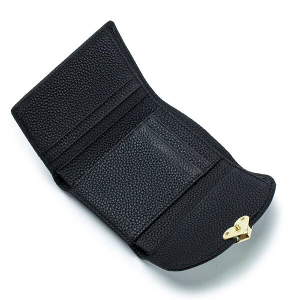Black Real Leather Coin Purse Wallet - Image 4