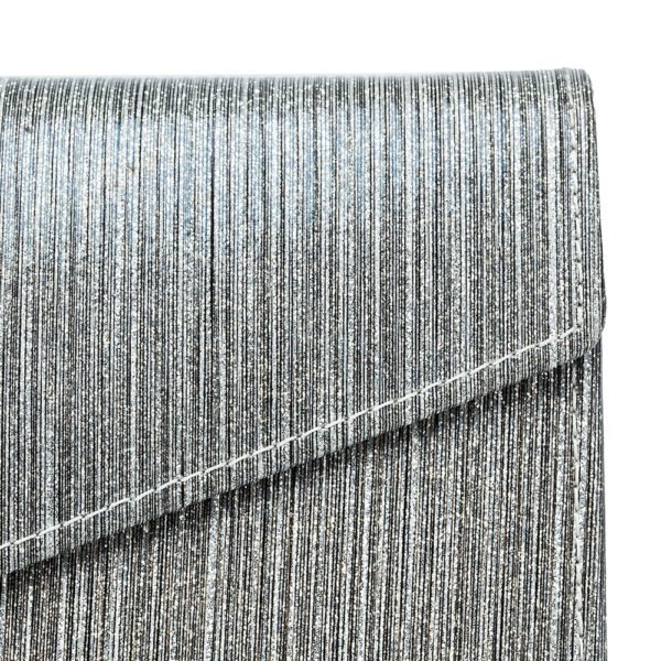 Silver Leather Evening Wallet Purse - Image 4