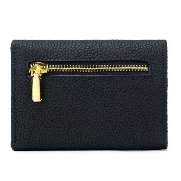 Black Real Leather Coin Purse Wallet - Image 6