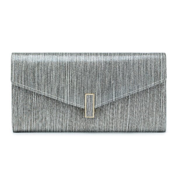 Silver Leather Evening Wallet Purse
