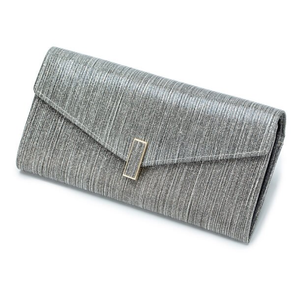 Silver Leather Evening Wallet Purse - Image 7