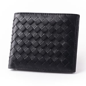 Woven Lambskin Men Short Wallet