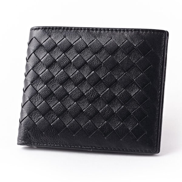 Woven Lambskin Men Short Wallet