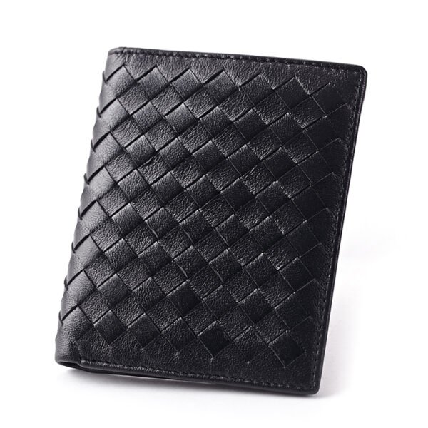 Woven Lambskin Leather Vertical Wallet - Image 4