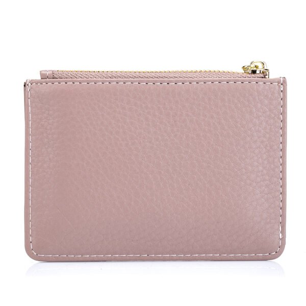 Pink Real Leather Zipper Coin Purse - Image 2