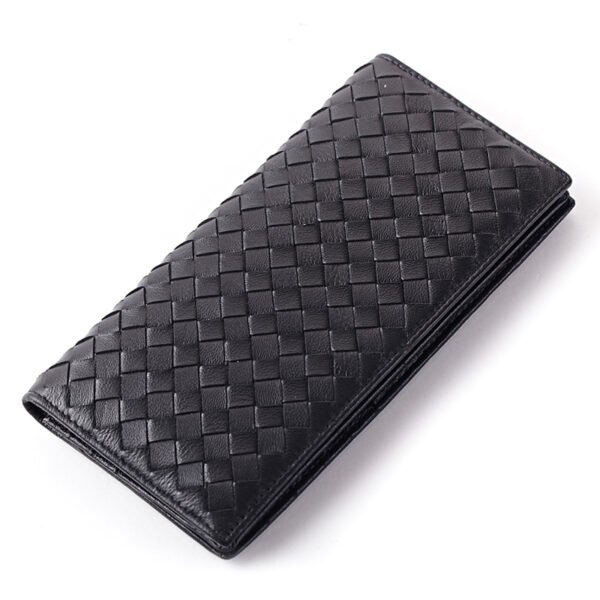 Black Sheepskin Men Long Wallet - Image 2