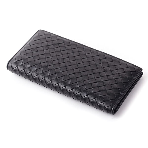 Black Sheepskin Men Long Wallet - Image 3