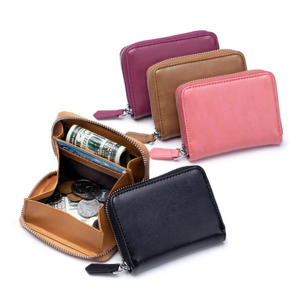 Real Leather Women Zipper Coin Purse - Image 4