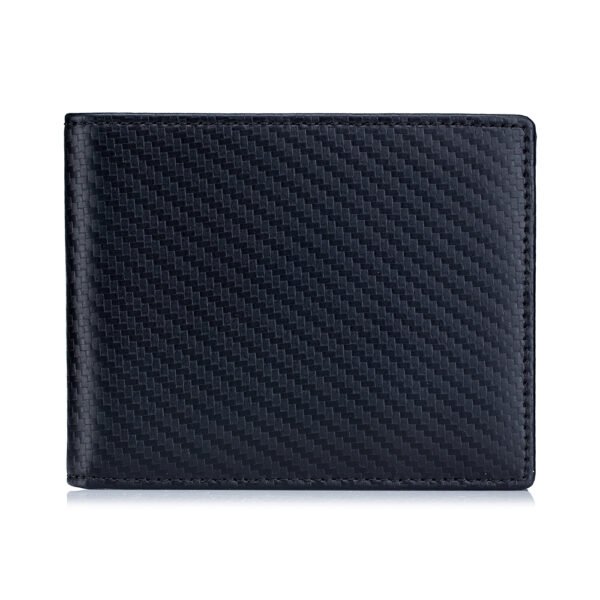 Carbon Fiber Leather Short Coin Wallet