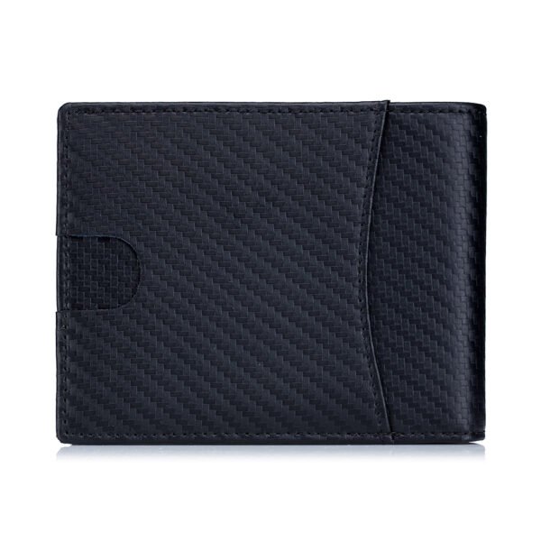 Carbon Fiber Leather Short Coin Wallet - Image 2