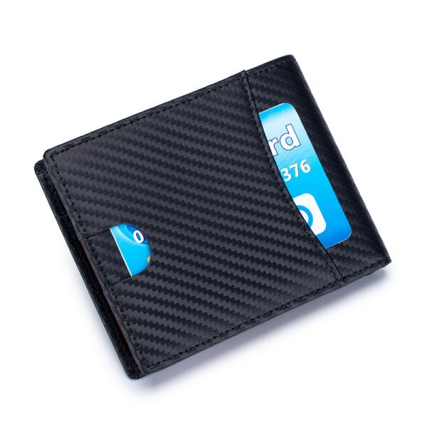 Carbon Fiber Leather Short Coin Wallet - Image 5