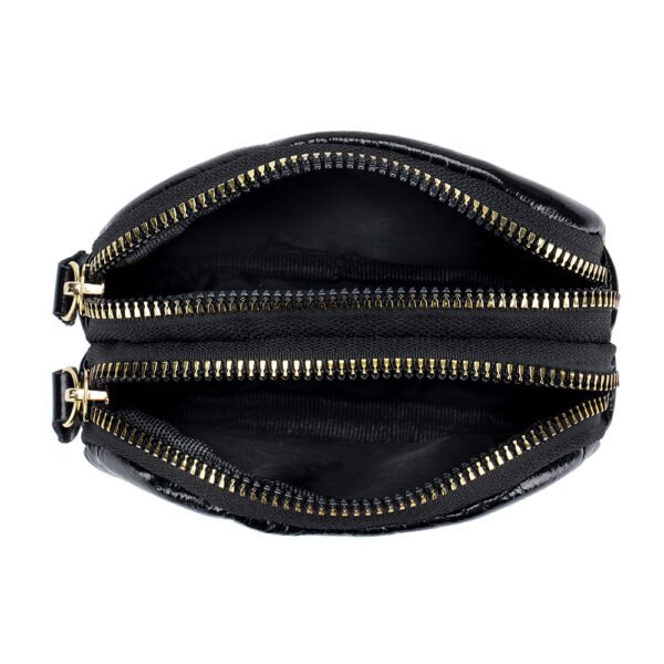 Wax Oil Leather Double Zipper Coin Purse - Image 4